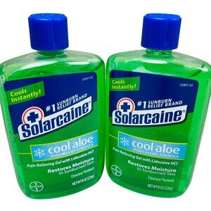 2 Pack Solarcaine Cool Aloe Sunburn Relief Gel 8 Oz Discontinued
